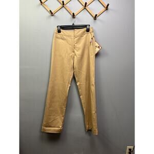 CARRIBEAN JOE Pants Womens‎ 6 Khaki Brown flat front Cotton/Rayon Neutral NEW